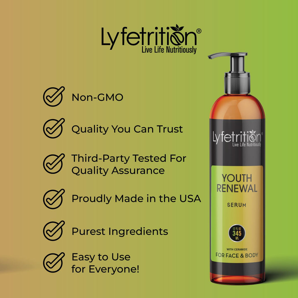 Lyfetrition Youth Renewal Serum – 12 oz Aloe & Retinol, Vegan, Cruelty-Free