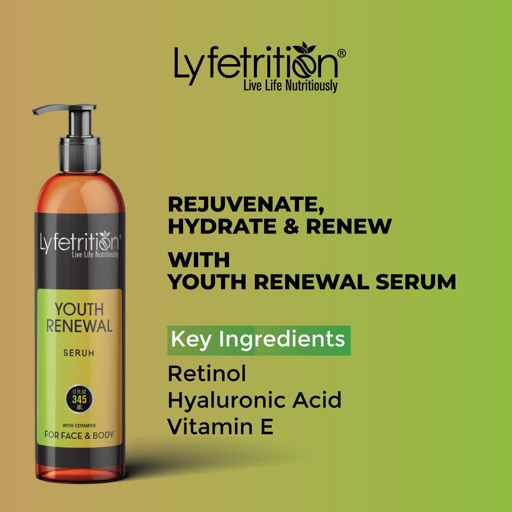 Lyfetrition Youth Renewal Serum – 12 oz Aloe & Retinol, Vegan, Cruelty-Free