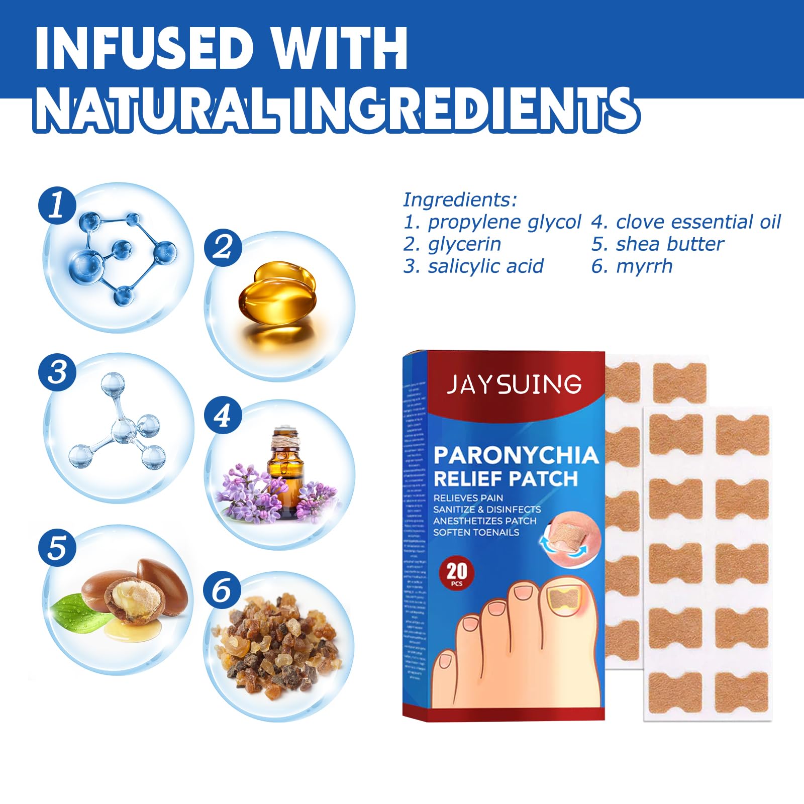 LYFXuGeMLM 20 Patches Fungal Nail Repair – Toenail Restoration, 8-Hour Intensive Treatment