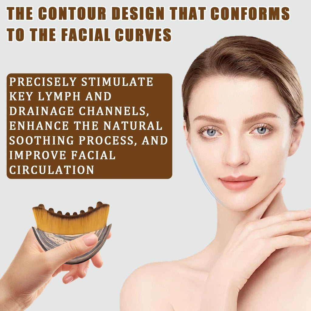 Lymphatic Contour Face Brush – Gentle Lymphatic Massage for De-Puffing & Enhanced Absorption