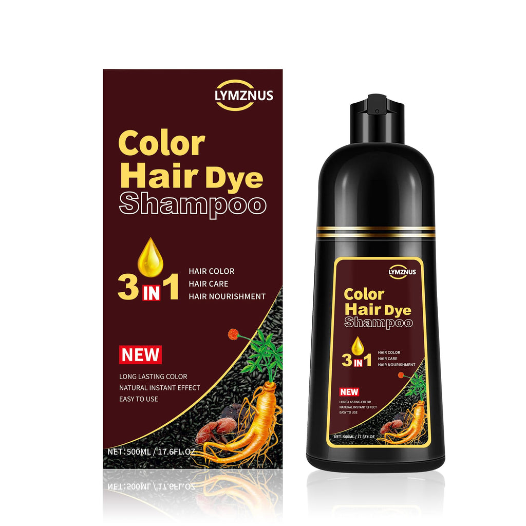 Lymznus Hair Dye Shampoo 3-in-1 Dark Wine Red for Gray Hair Coverage – 500ml
