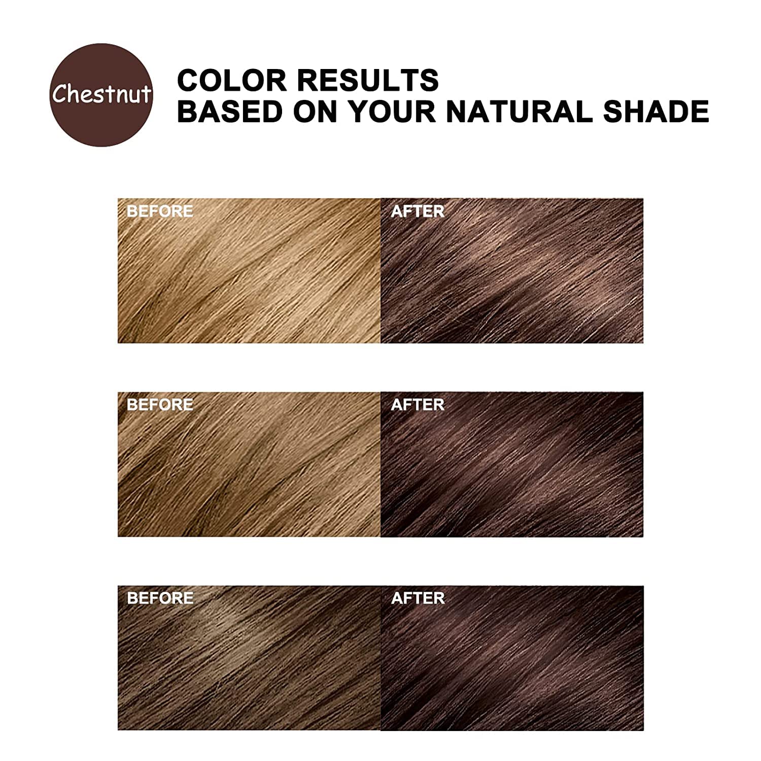Lymznus Instant Chestnut Hair Color Shampoo – 3-in-1 Chestnut Brown Dye, 500ml
