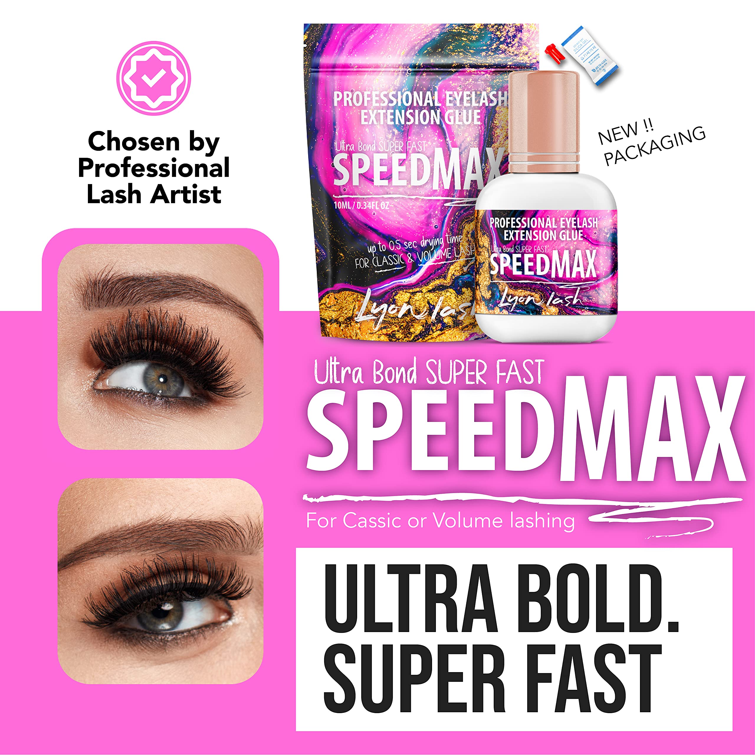 Lyon Lash SPEEDMAX Eyelash Extension Glue – 0.3–1.3s Dry Time | Up to 8 Weeks Retention