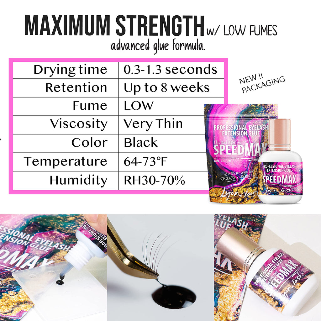 Lyon Lash SPEEDMAX Eyelash Extension Glue – 0.3–1.3s Dry Time | Up to 8 Weeks Retention
