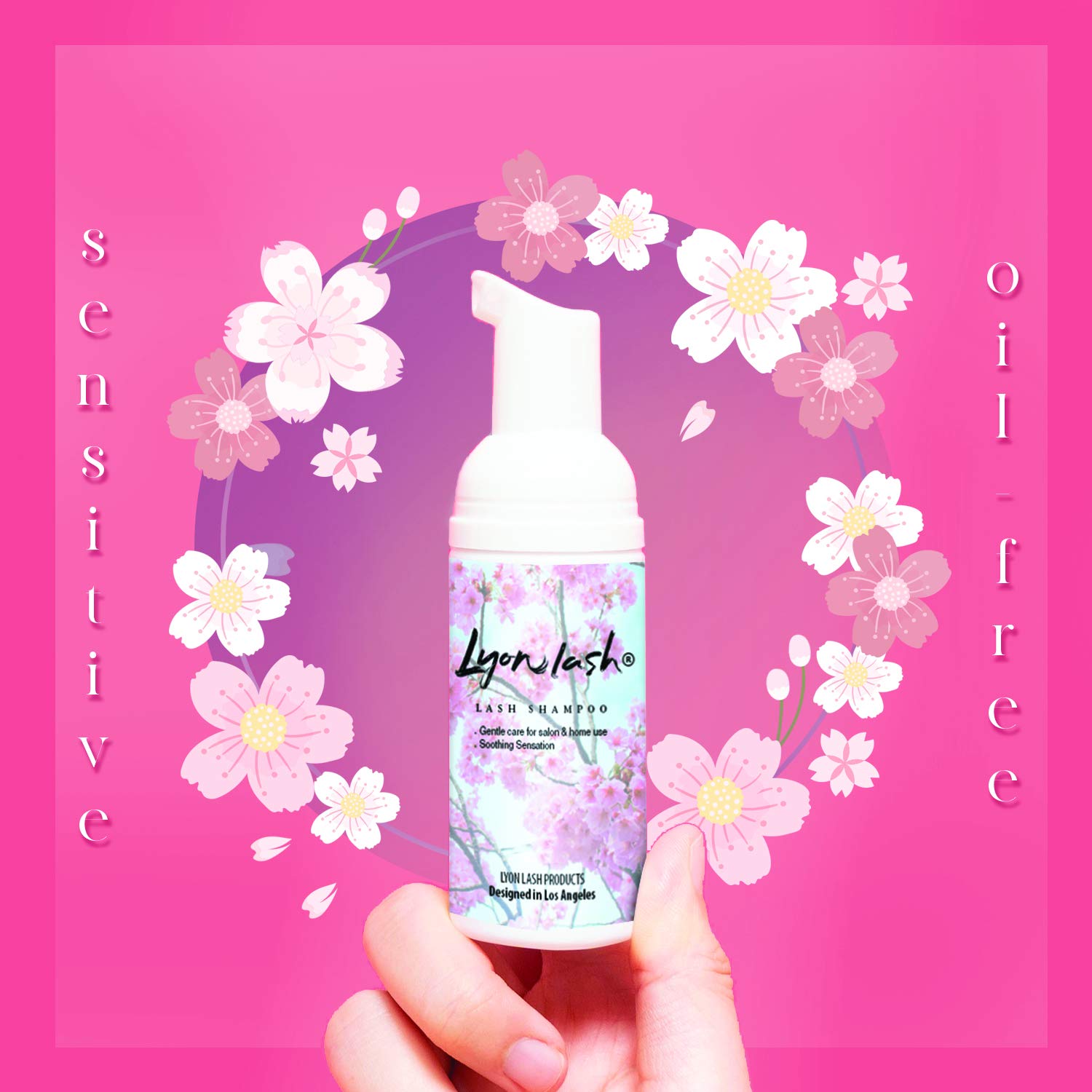 Lyon Lash Eyelash Extension Cleanser 150ml with Cleansing Brush – Gentle Foam Lash Bath
