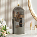 Lyoveu B-H1 Makeup Brush Holder with Dustproof Cover - 360° Rotating Organizer (Gray)