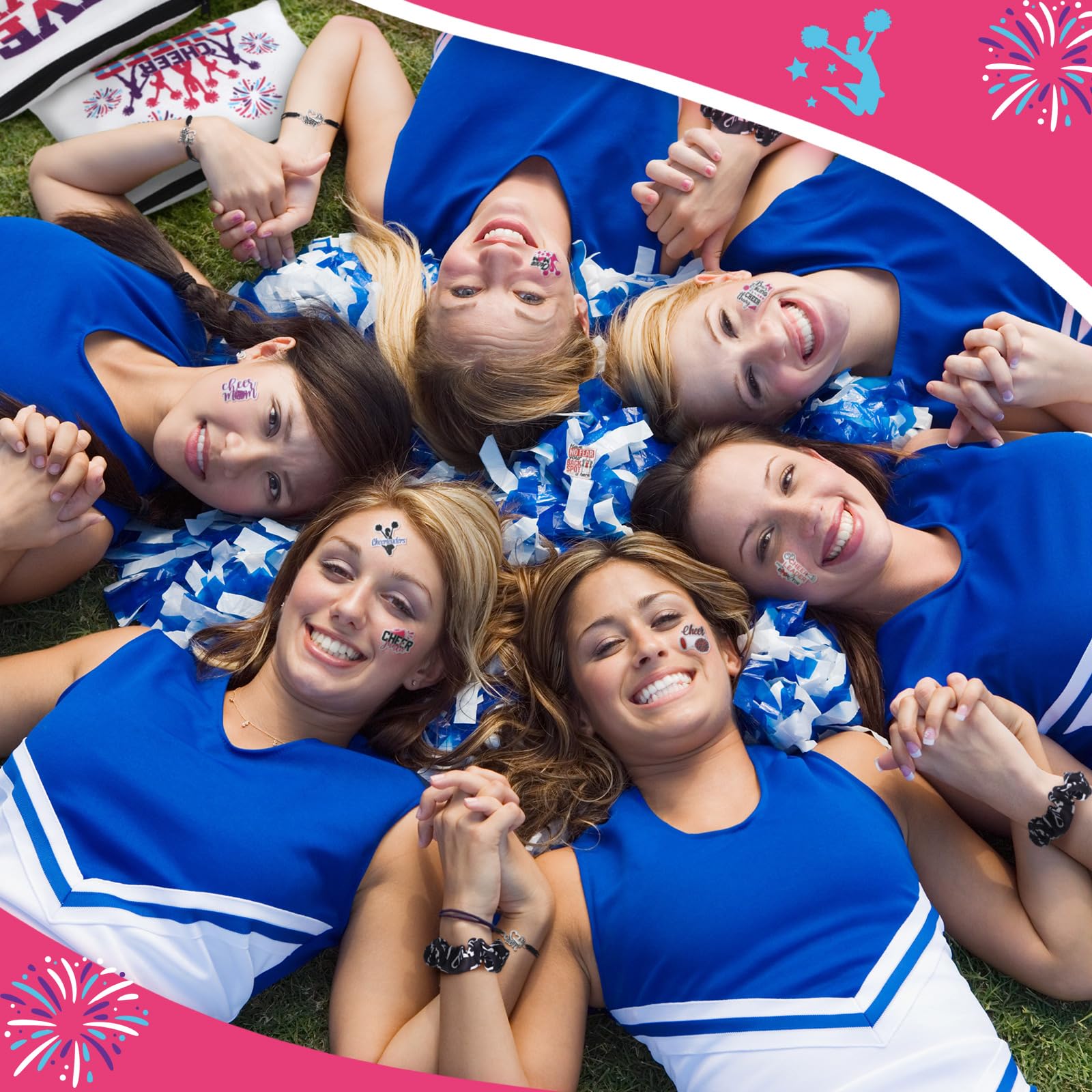 Lyrow 160 Pcs Cheerleader Gifts Bulk – Team Back-to-School Cheer Bundle (Pink)