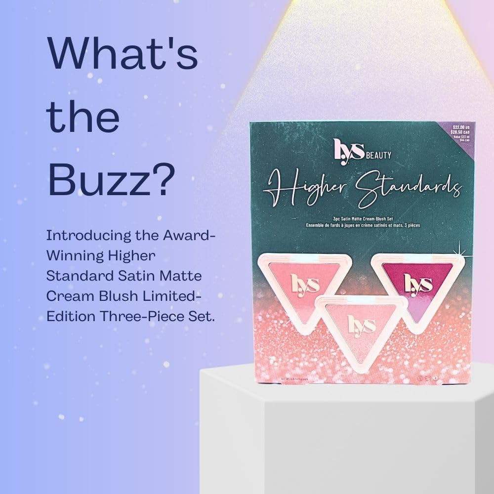 LYS Beauty Mini Higher Standard Deluxe Cream Blush Trio – Satin Matte, Buildable Color