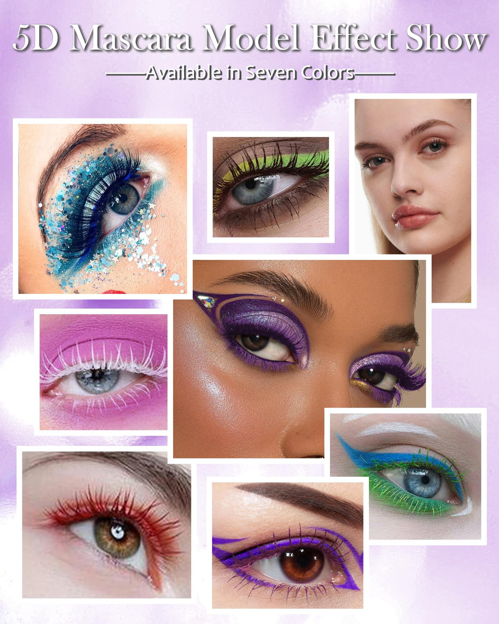 LYSdefeu 5D Colored Mascara – 6 Vibrant Shades, Waterproof, Volume & Length