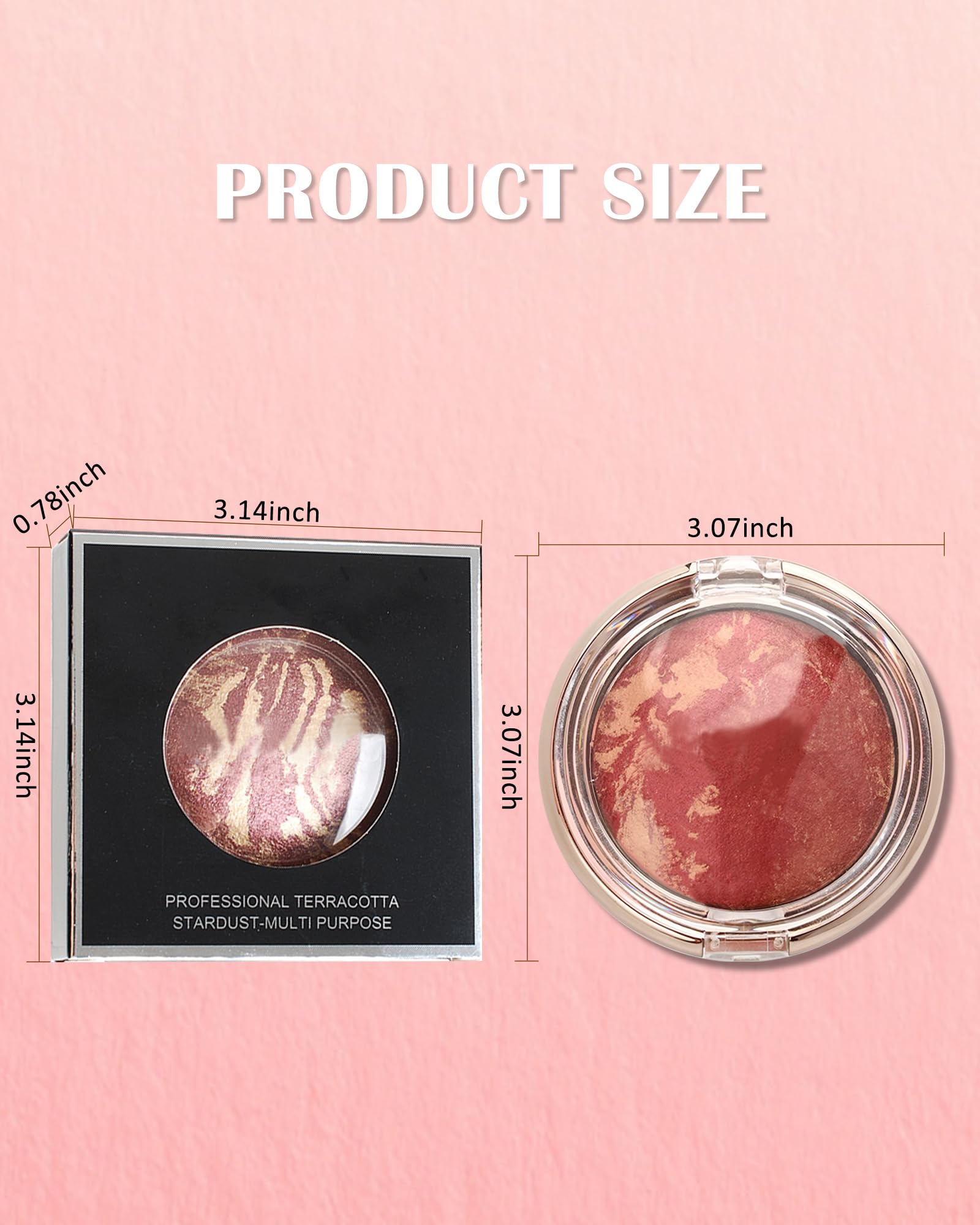 LYSdefeu Baked Blush Peachy Marble Palette – Cruelty-Free Glow Powder