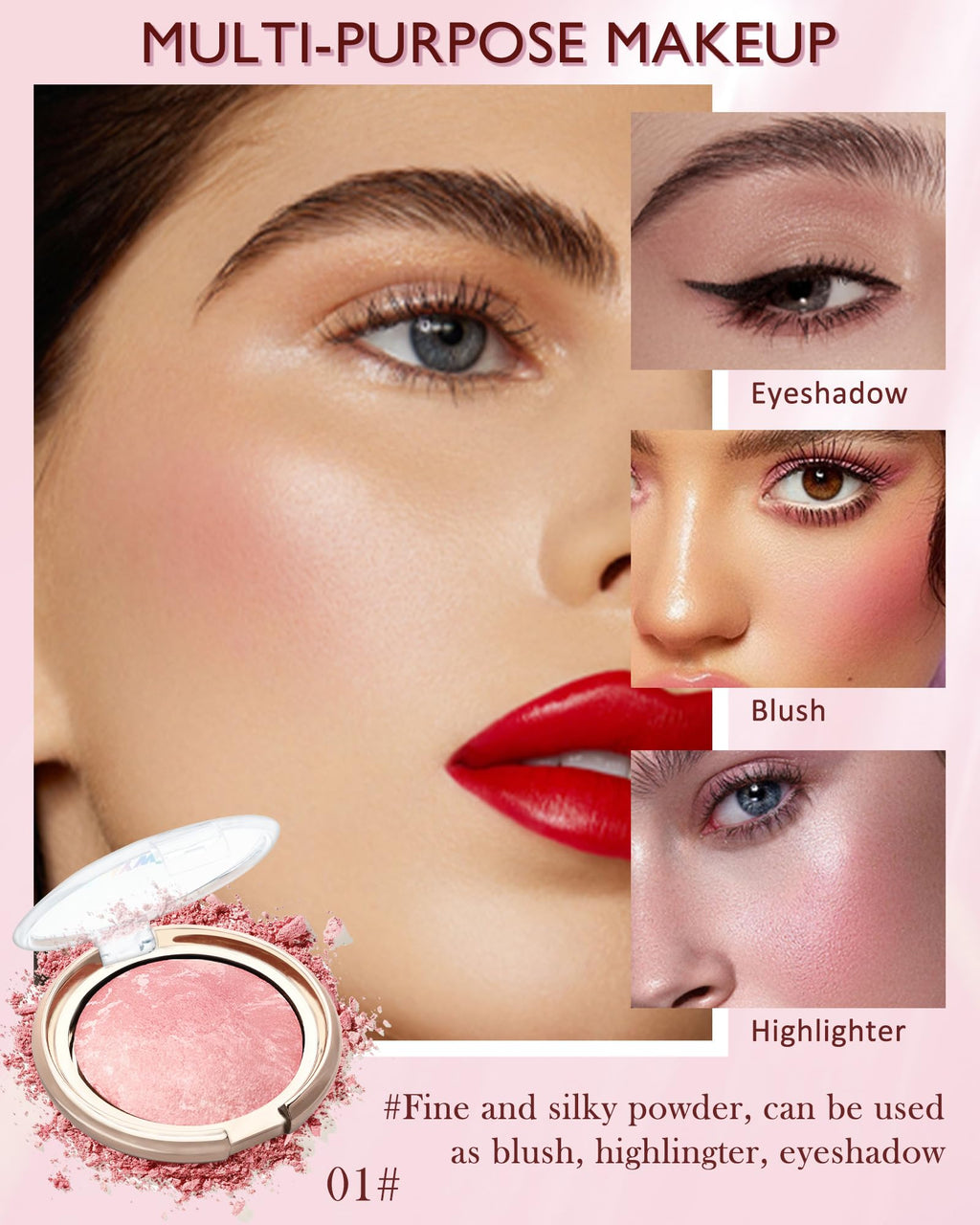 LYSdefeu Baked Blush Peachy Marble Palette – Cruelty-Free Glow Powder
