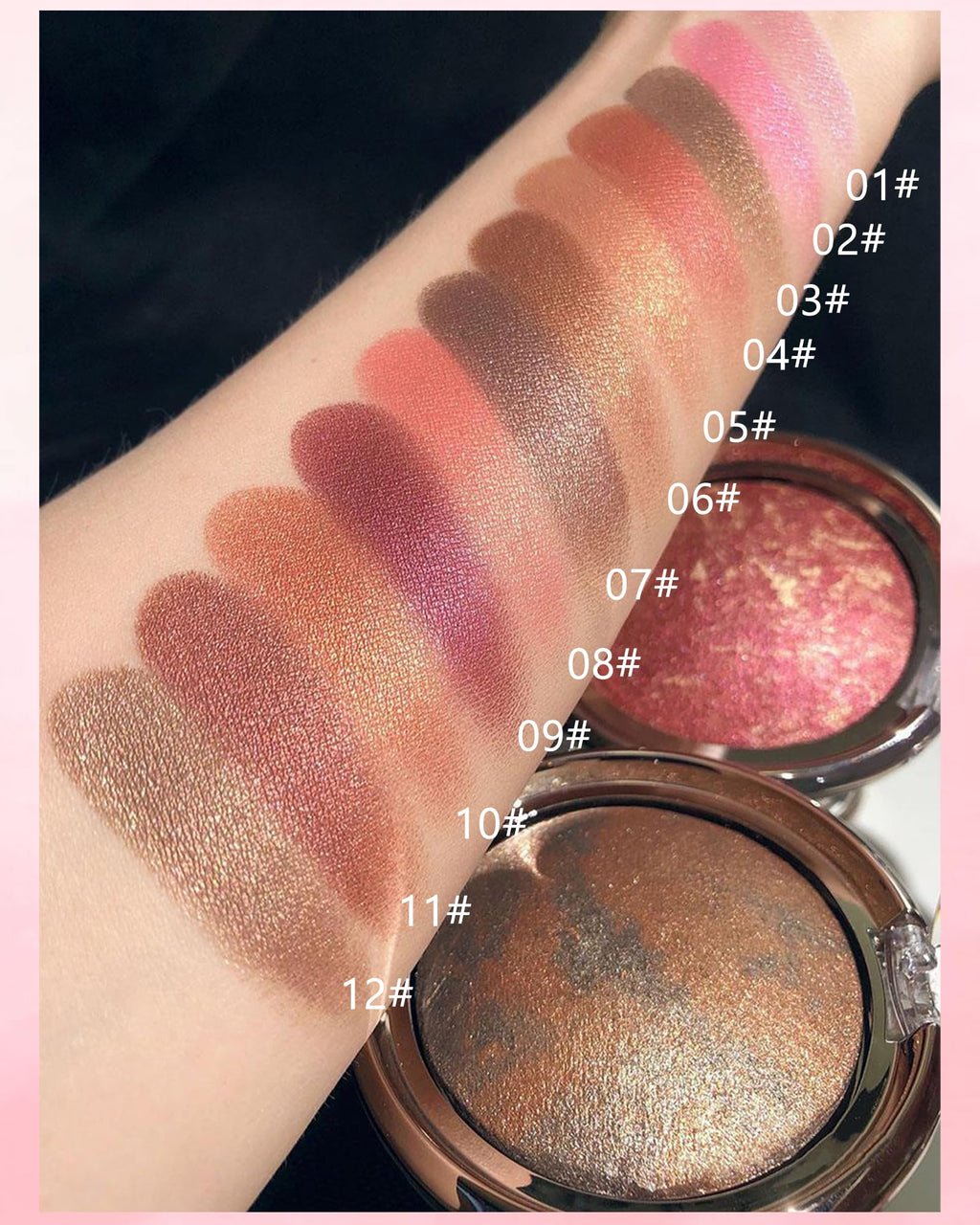 LYSdefeu Baked Blush Peachy Marble Palette – Cruelty-Free Glow Powder