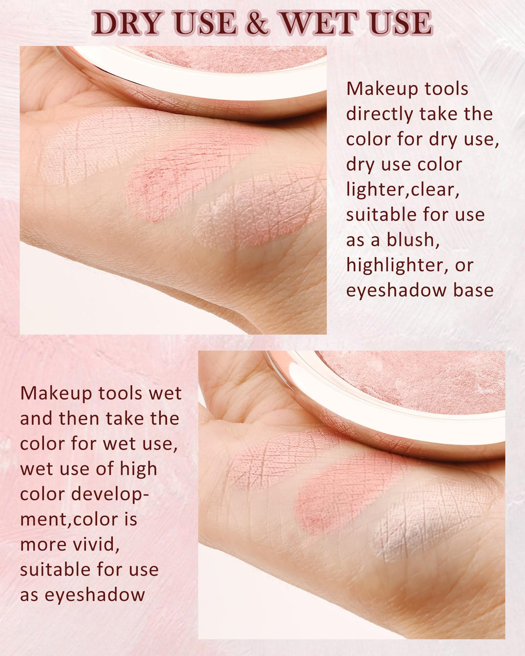 LYSdefeu Baked Blush Peachy Marble Palette – Cruelty-Free Glow Powder