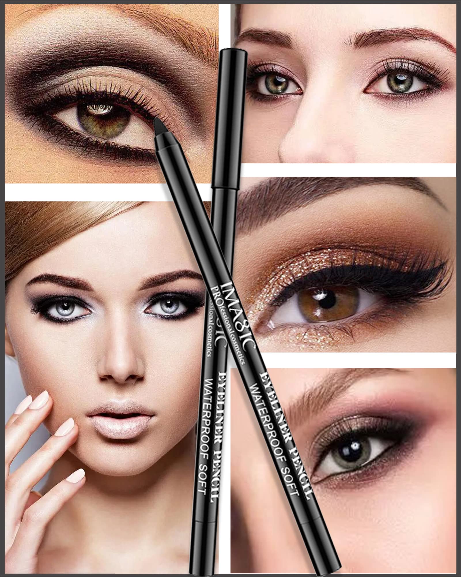 LYSdefeu 3-Piece Matte Black Waterproof Gel Eyeliner Pencil Set – Smudge-Proof & Long-Lasting