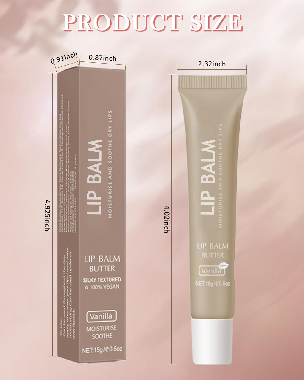LYSdefeu Butter Tinted Lip Balm Set A — 3 Colors Vanilla Beige Brown Pink Sugar + Clear Jelly Tint