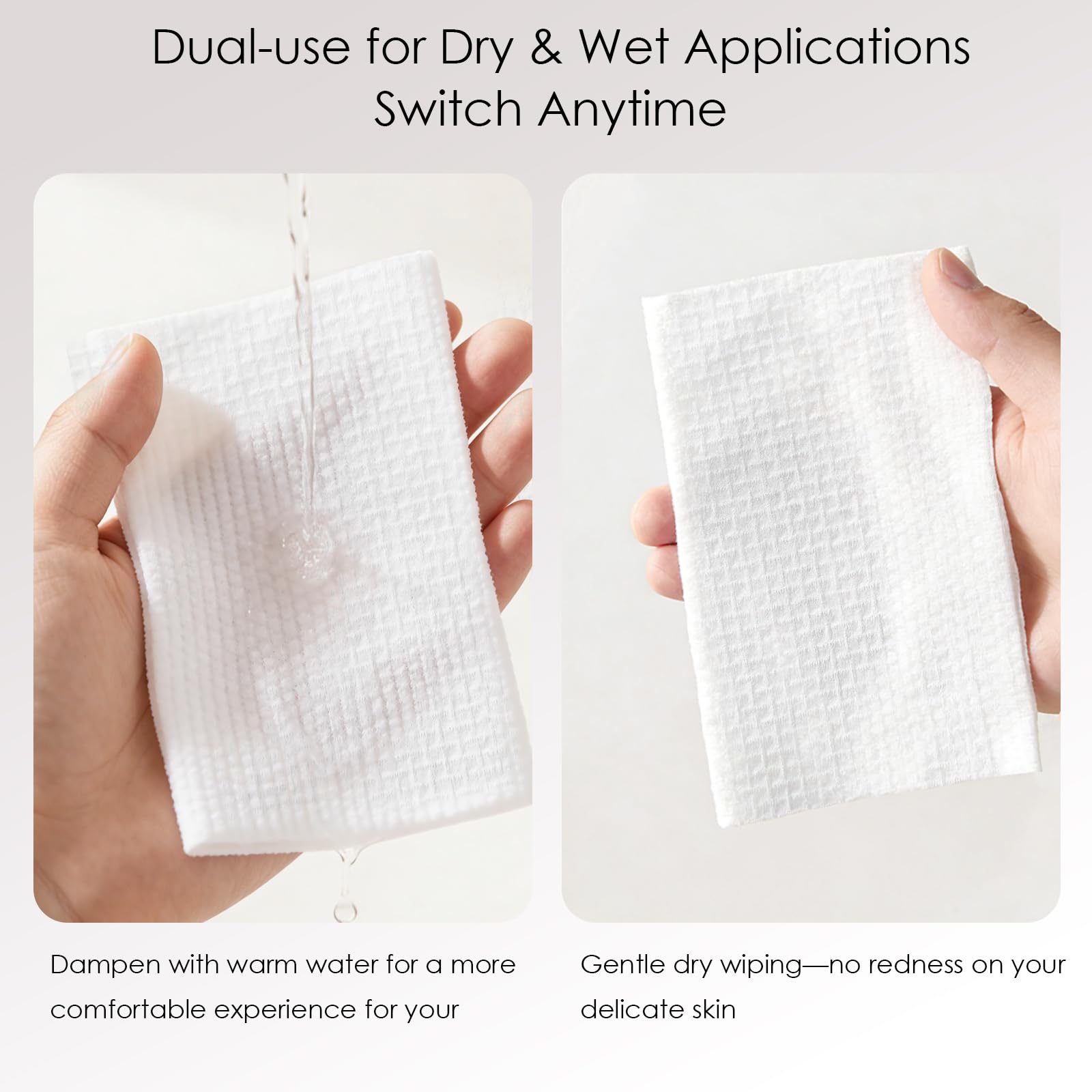 Lyun Cloudlet Disposable Face Towels XL – Ultra Soft 10x12, 50 Count, Makeup Remover & Facial Cleansing Wipes