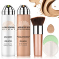 LZXLUKGIR Magic Minerals Airbrush Foundation & Moisturizing Primer – Full Coverage for Mature Skin (Beige 02)
