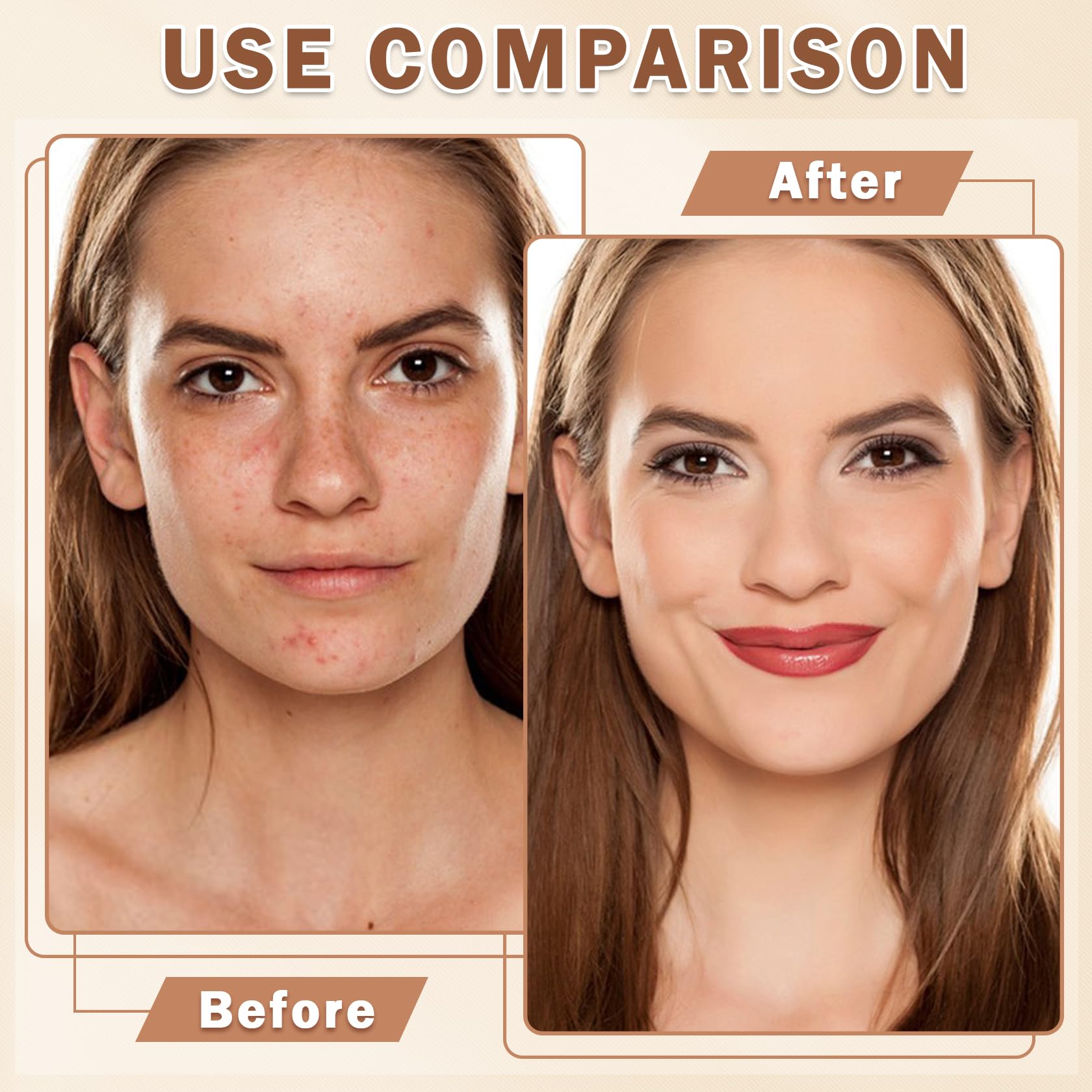 LZXLUKGIR Magic Minerals Airbrush Foundation & Moisturizing Primer – Full Coverage for Mature Skin (Beige 02)