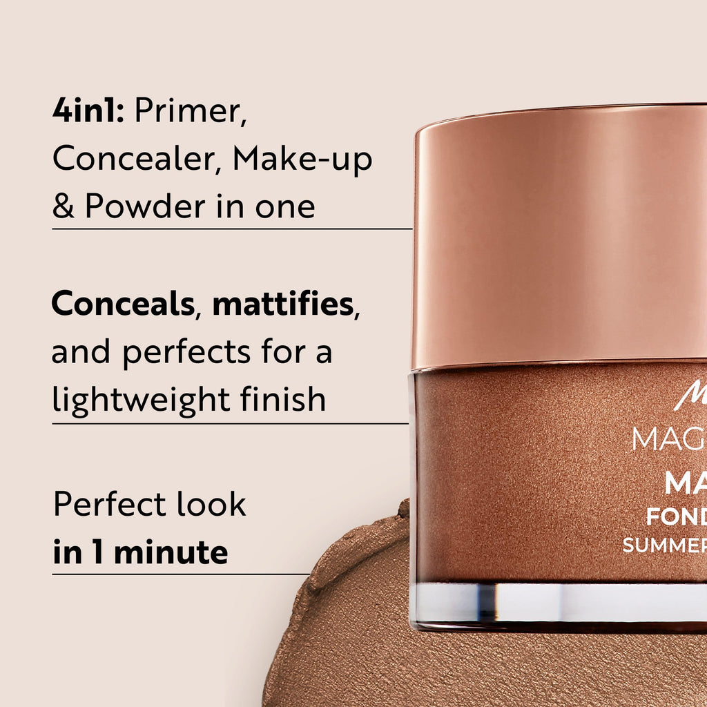 M. Asam Magic Finish Summer Teint Mousse – 4in1 Primer, Foundation, Concealer & Powder (Vegan, Medium–Deep)