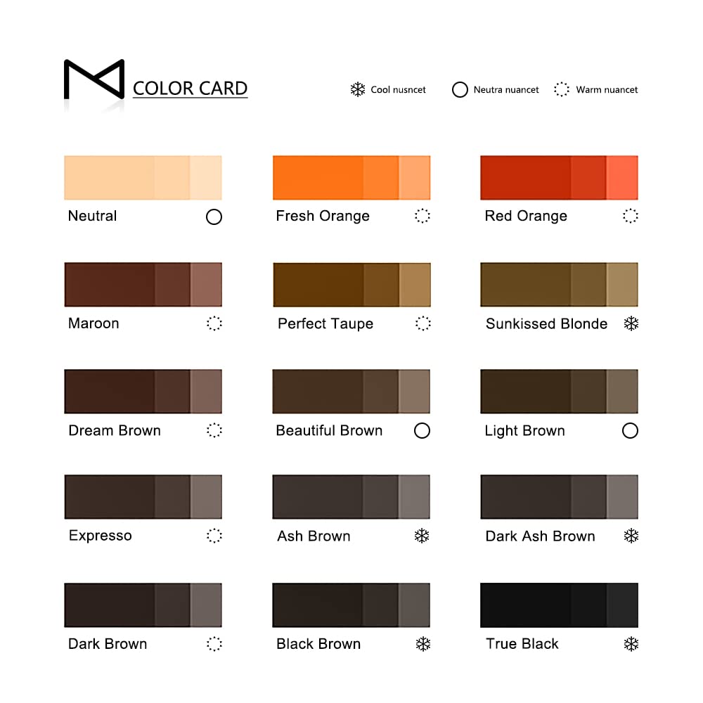 M Cosmetic Liquid Pigment for Eyebrow Powder Brows - 12ml Beautiful Brown | Professional Use Only