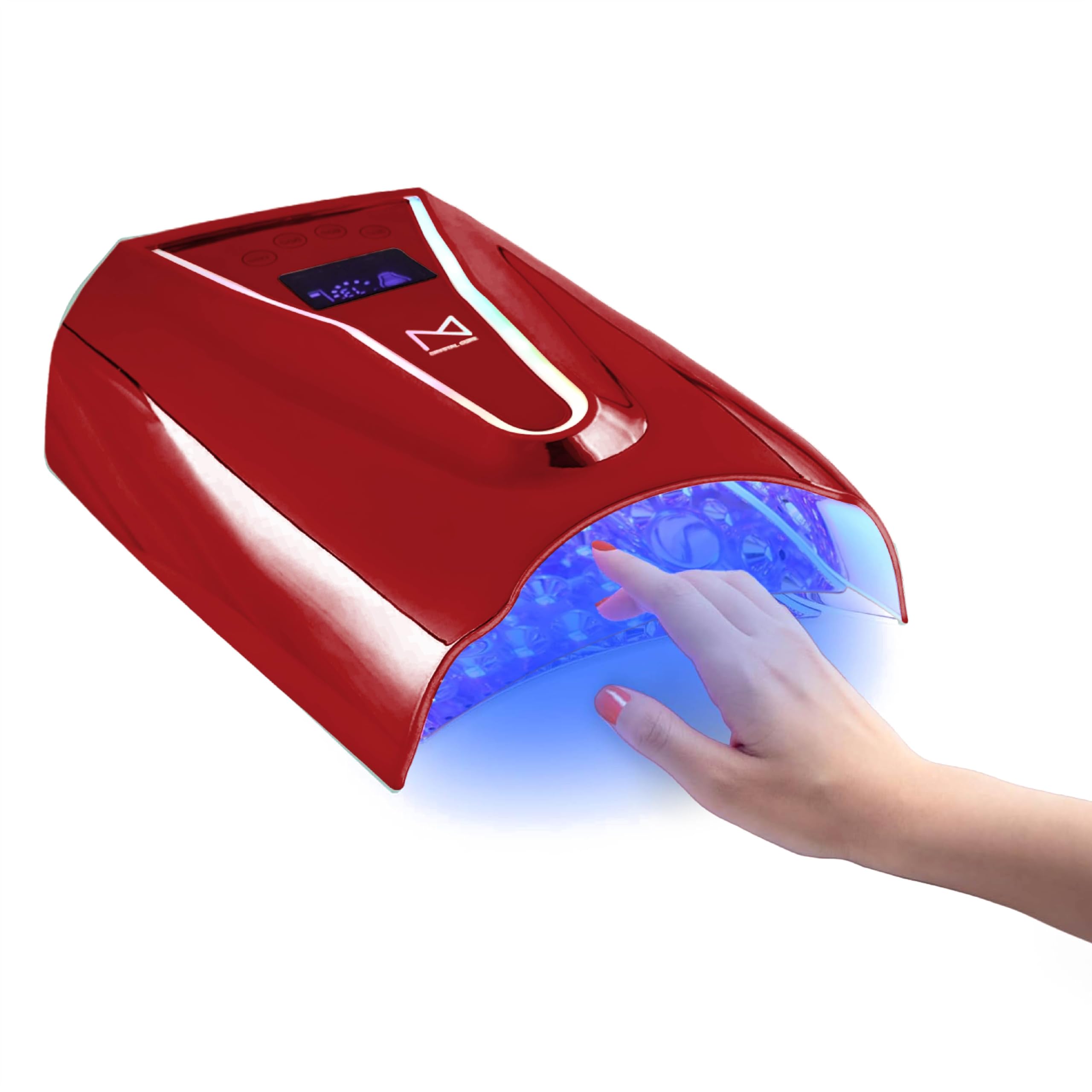 M Crystal Cure 128W UV Nail Lamp — Fast Gel Curing, Cordless Rechargeable, Auto Sensor