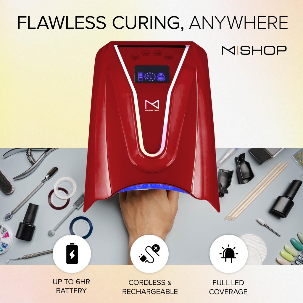M Crystal Cure 128W UV Nail Lamp — Fast Gel Curing, Cordless Rechargeable, Auto Sensor