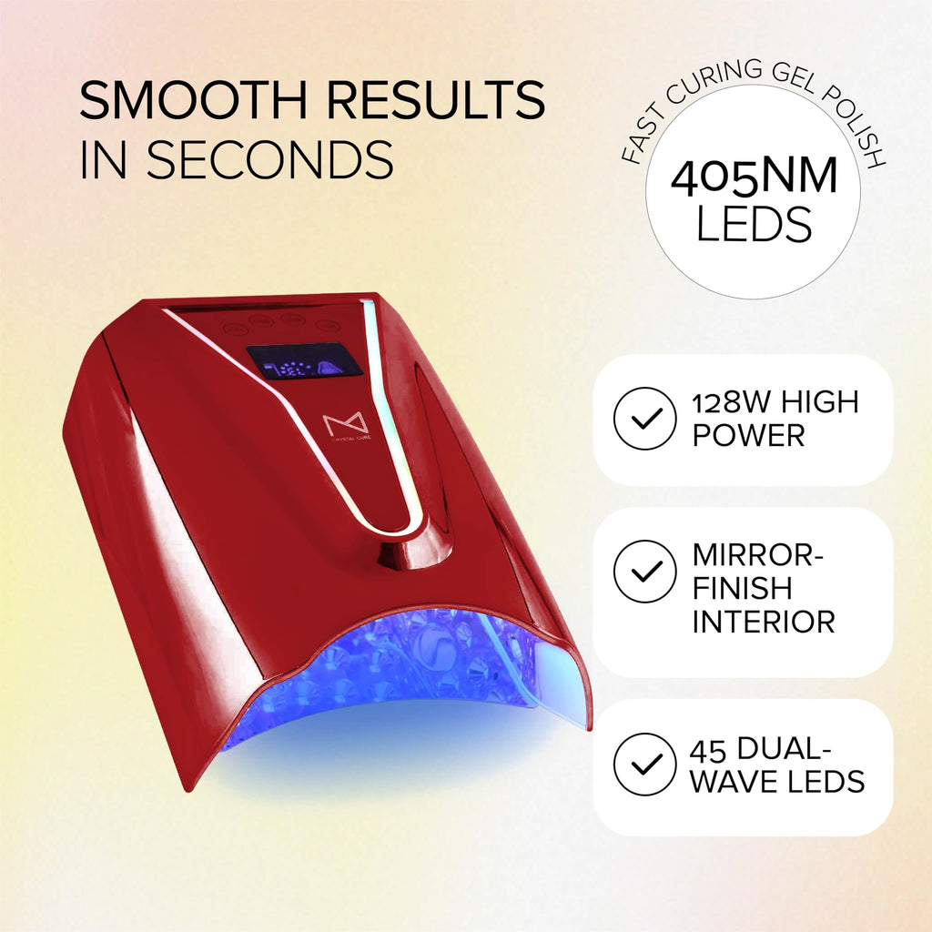 M Crystal Cure 128W UV Nail Lamp — Fast Gel Curing, Cordless Rechargeable, Auto Sensor