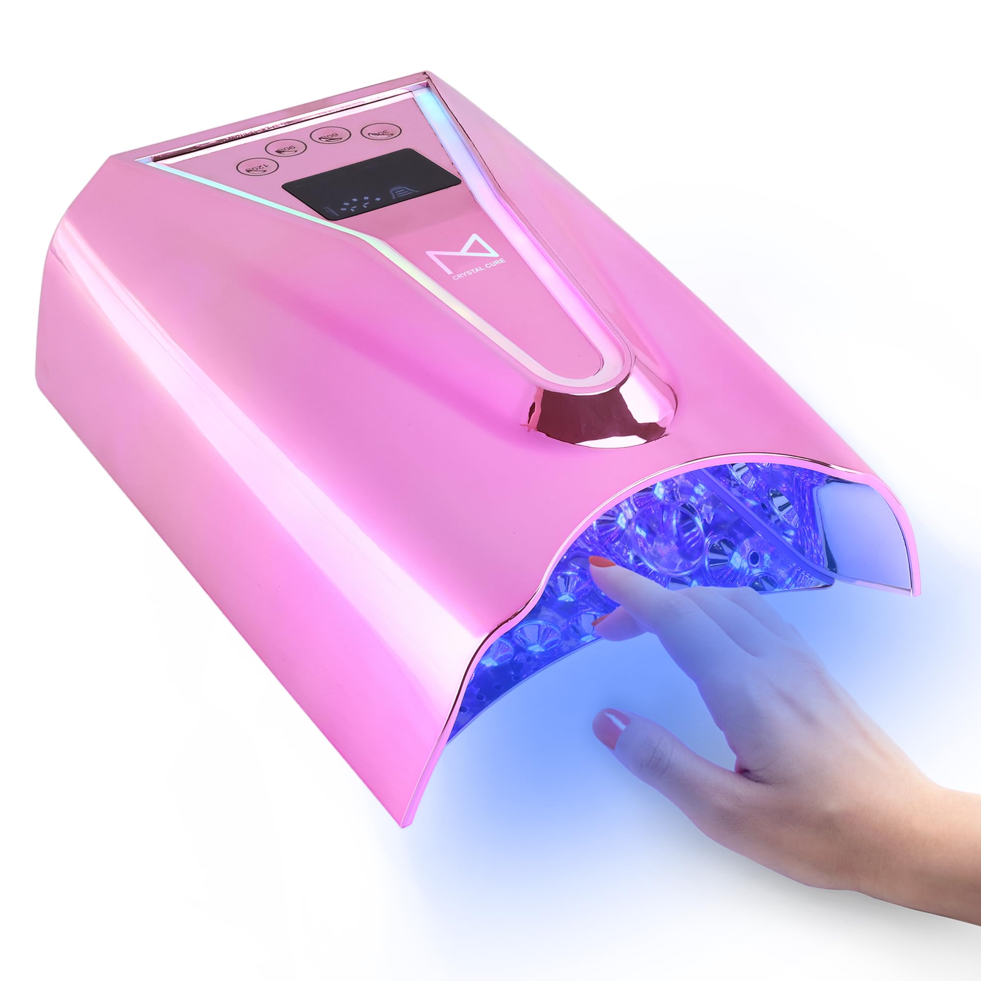 M Crystal Cure 128W UV Nail Lamp – Unicorn Purple, Cordless & Auto Sensor, 45 LEDs