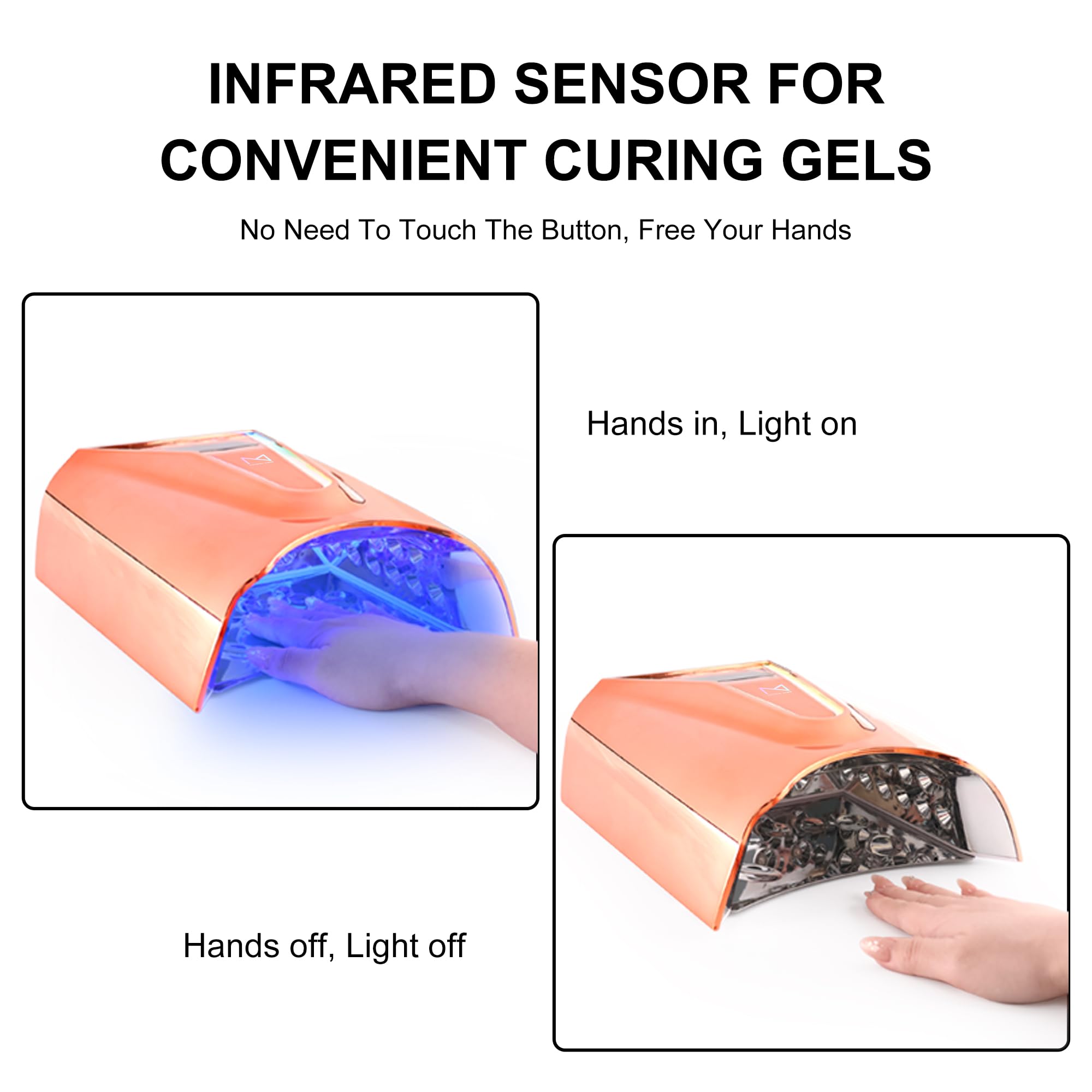 M Crystal Cure 128W UV Nail Lamp – Unicorn Purple, Cordless & Auto Sensor, 45 LEDs