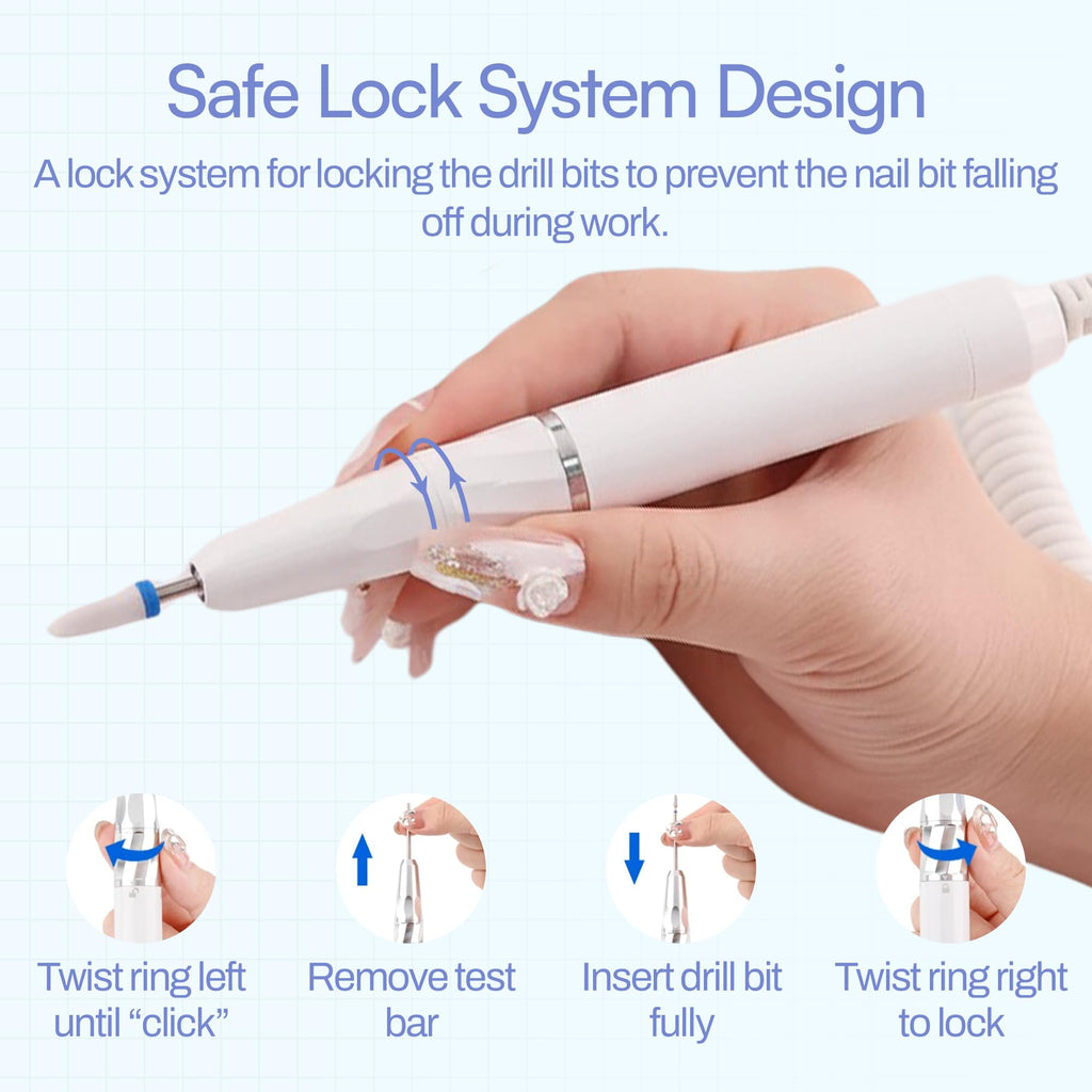 M GEM Brushless Nail Drill 35K RPM | Cordless Efile for Acrylic, Gel & Natural Nails