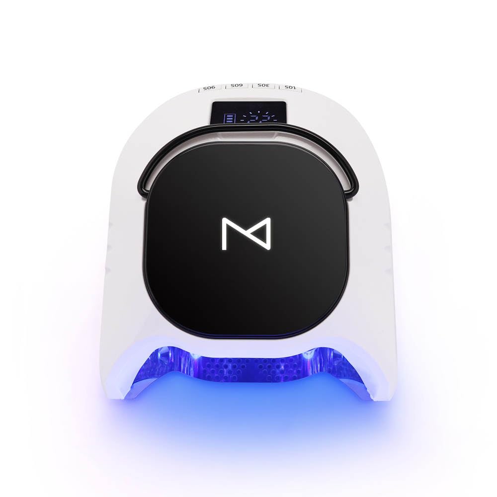 M GlowPro Professional Hybrid 86W Wireless UV LED Nail Curing Lamp – Cordless Gel Nail Dryer (Black & White)