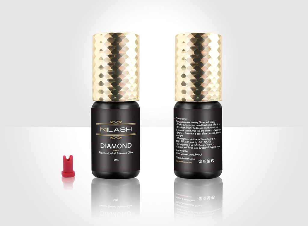 M LASH Diamond Premium Lash Glue – 6-7 Weeks Retention, 1-2s Dry Time, 5ml | Pro Lash Adhesive