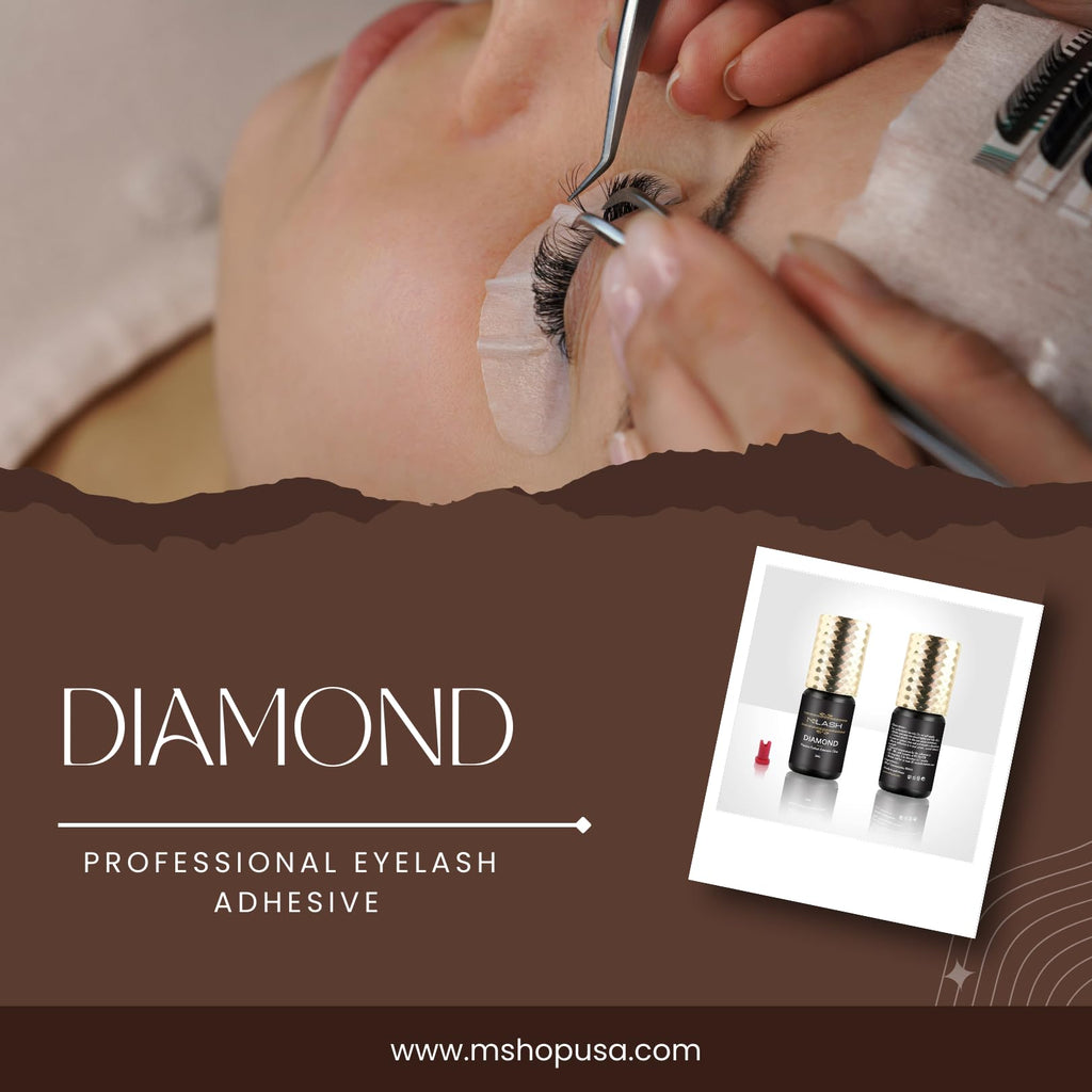 M LASH Diamond Premium Lash Glue – 6-7 Weeks Retention, 1-2s Dry Time, 5ml | Pro Lash Adhesive