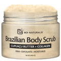 M3 Naturals Brazilian Body Scrub – Firming & Moisturizing Exfoliator (16 oz) with Cupuacu Butter, Jojoba Oil & Collagen