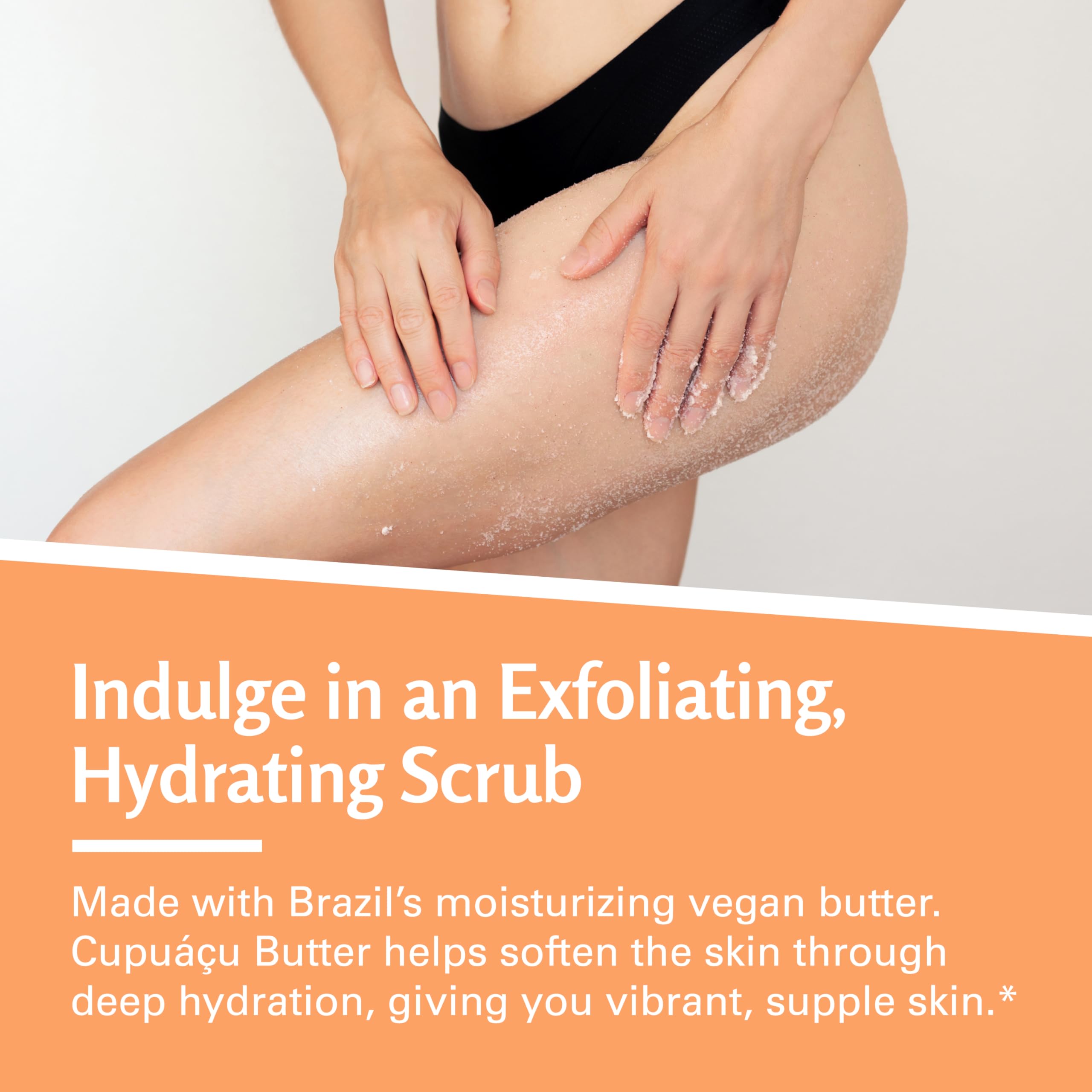 M3 Naturals Brazilian Body Scrub – Firming & Moisturizing Exfoliator (16 oz) with Cupuacu Butter, Jojoba Oil & Collagen