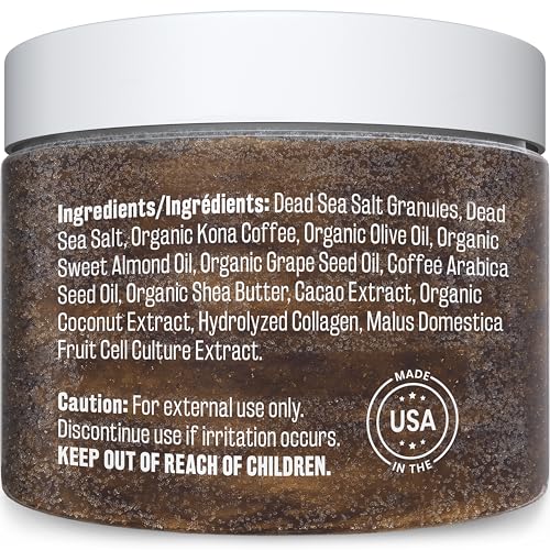 M3 Naturals Arabica Coffee Scrub – Exfoliating Body, Face & Hand Scrub with Collagen (12oz)