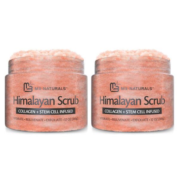 M3 Naturals Himalayan Salt Scrub – Face, Foot & Body Exfoliator with Collagen & Stem Cells (Pack of 2)