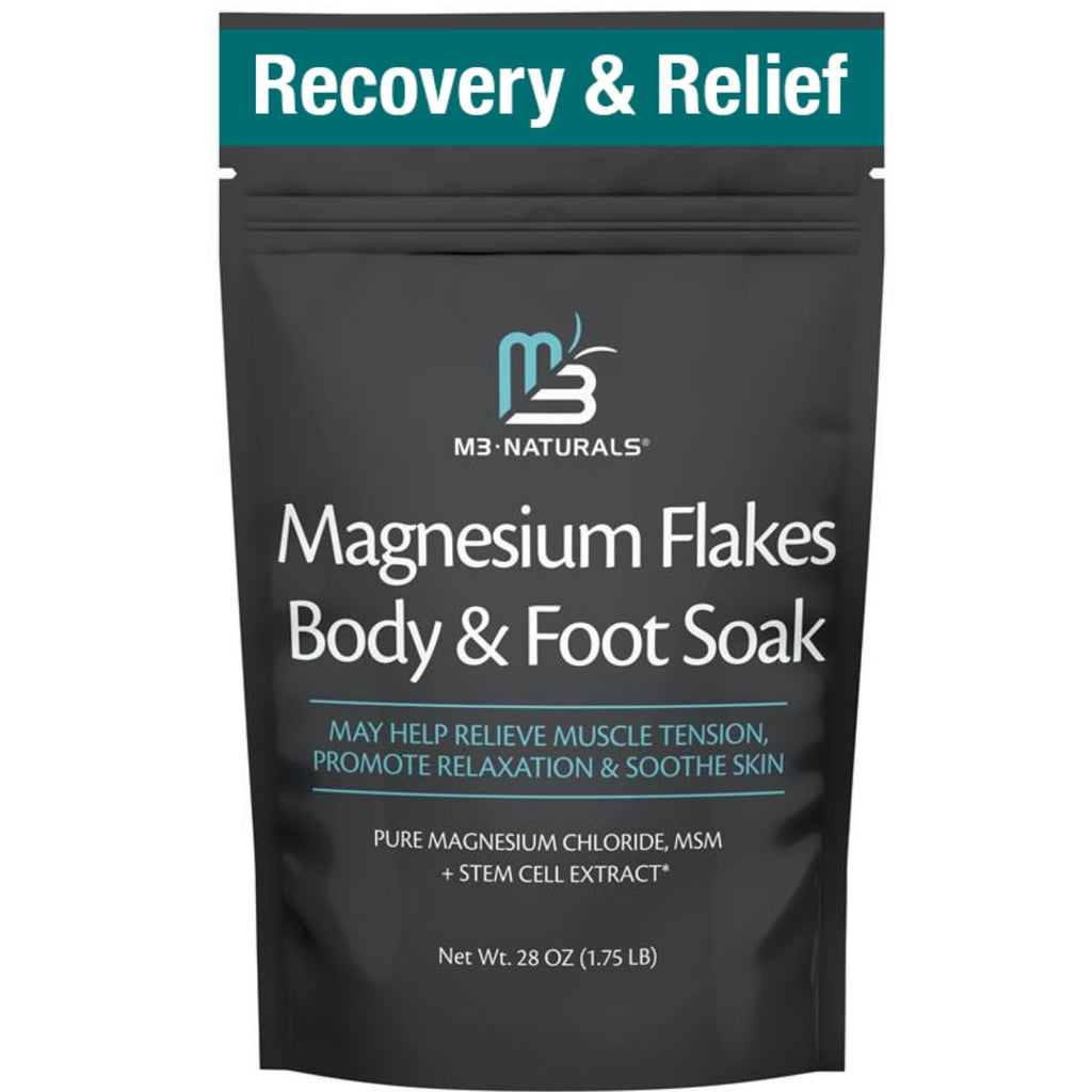 M3 Naturals Magnesium Soak – Fast-Acting Bath Salt with Dead Sea Salt & MSM (Fragrance Free)