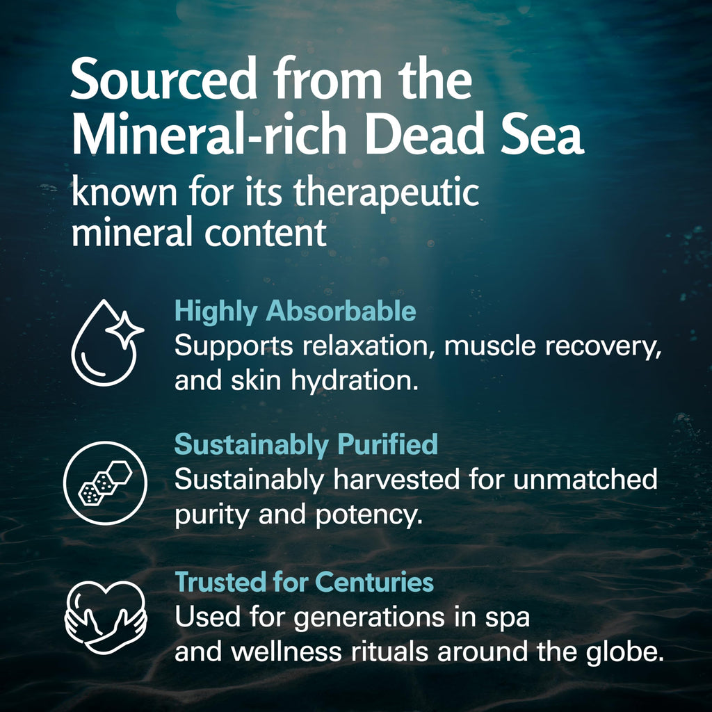 M3 Naturals Magnesium Soak – Fast-Acting Bath Salt with Dead Sea Salt & MSM (Fragrance Free)
