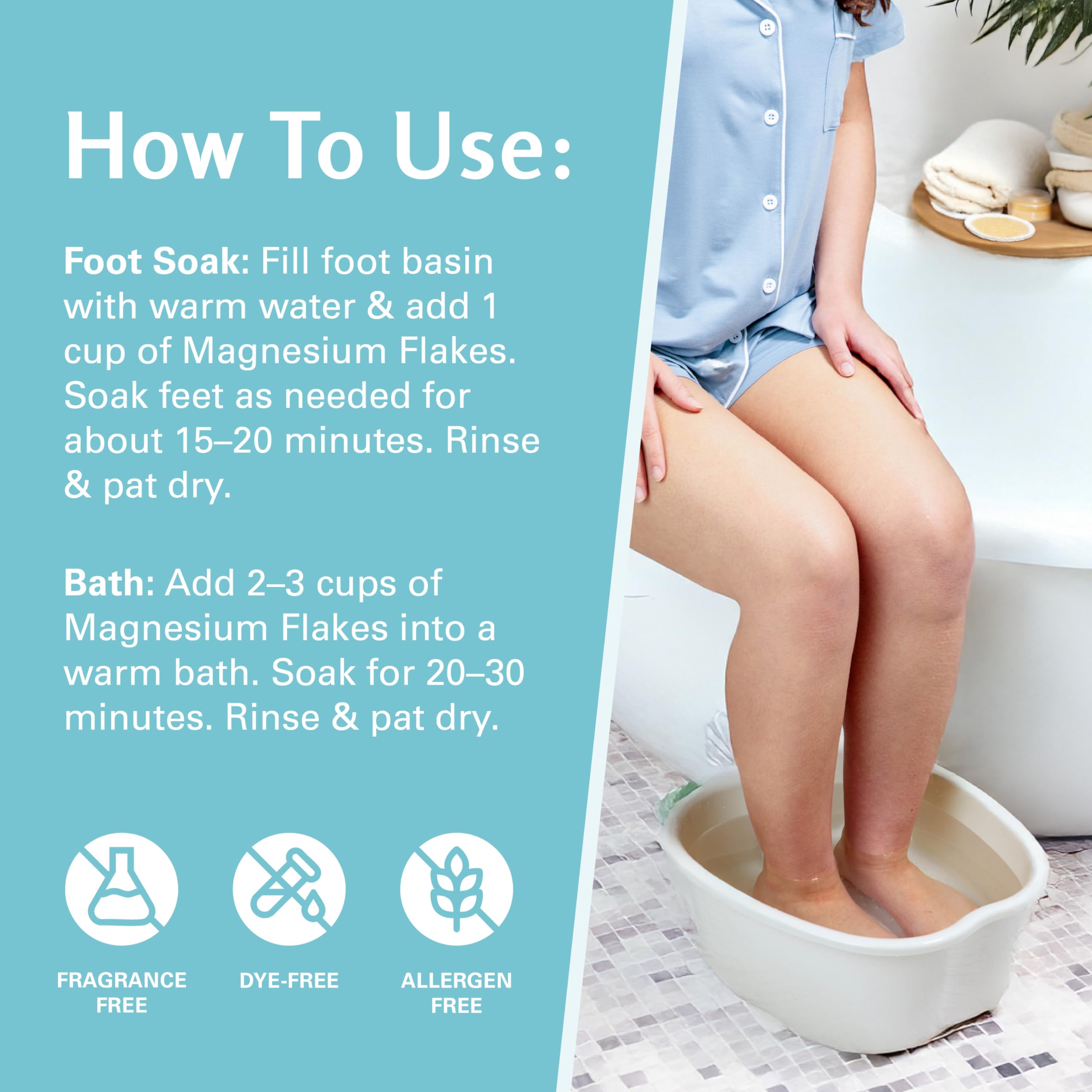 M3 Naturals Magnesium Soak – Fast-Acting Bath Salt with Dead Sea Salt & MSM (Fragrance Free)