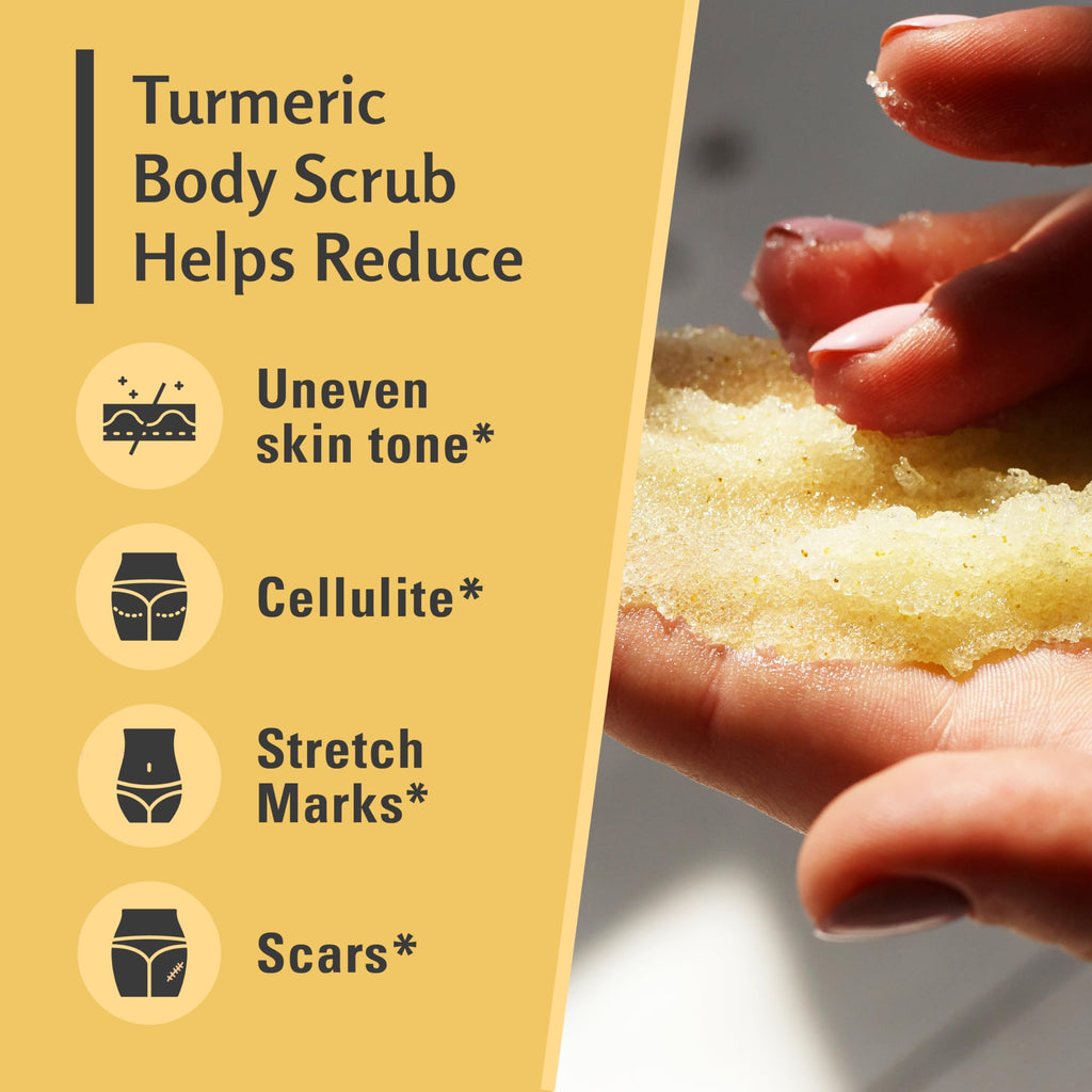 M3 Naturals Exfoliating Turmeric Scrub with Collagen & Coconut Oil - 16 oz
