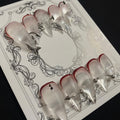 MABKJLF Luxury Press On Nails – Medium Stiletto, Reusable ABS, Eagle Claw & Rivet Design