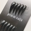 MABKJLF Luxury Press On Nails - Medium Curved Stiletto Eagle Claw, Reusable ABS, Glossy Black, Glue-On Kit