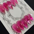 MABKJLF Luxury Press On Nails — Medium Stiletto, Reusable ABS, Gradient Eagle Claw