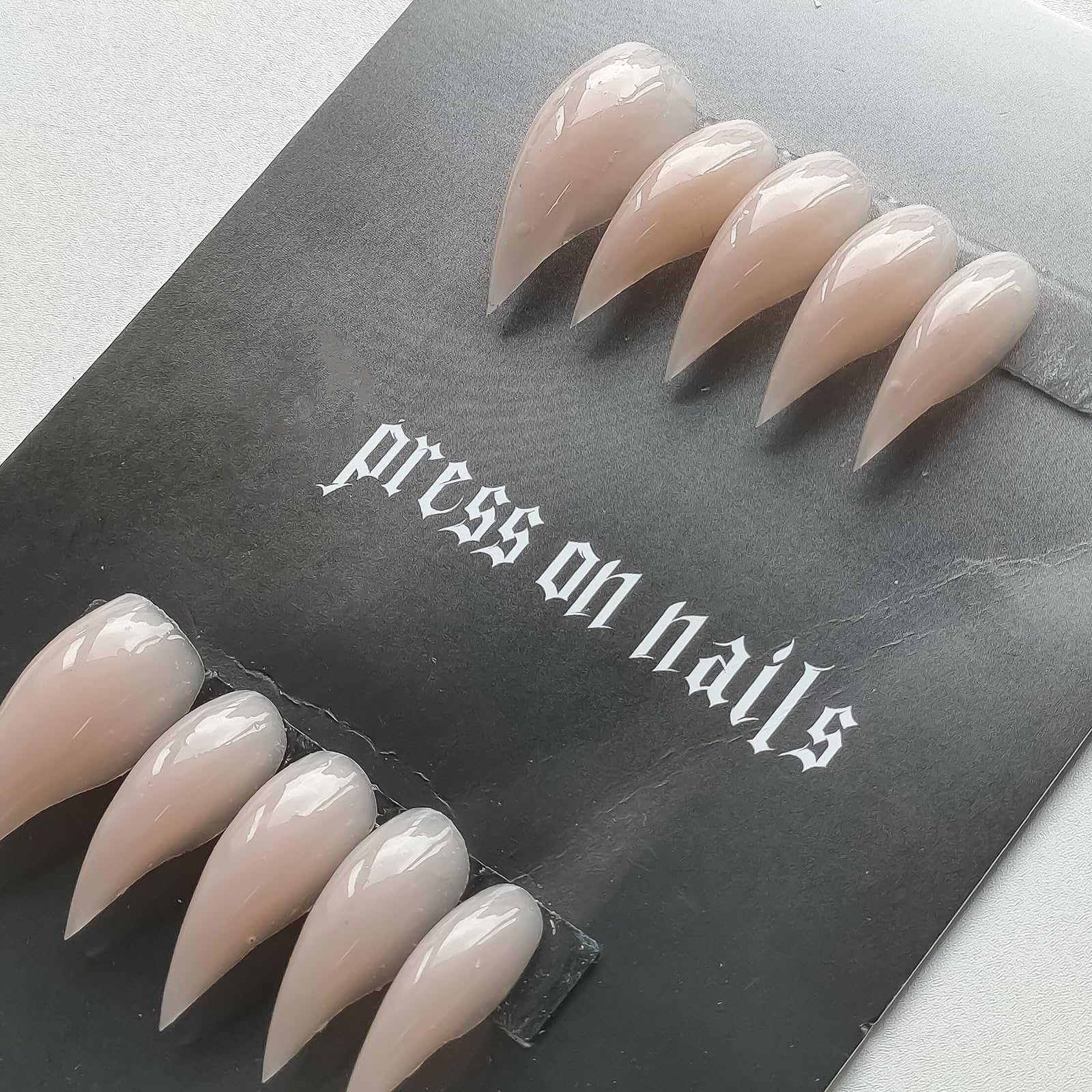 MABKJLF Luxury Press On Nails – Medium Curved Stiletto Eagle Claw Design, Reusable ABS