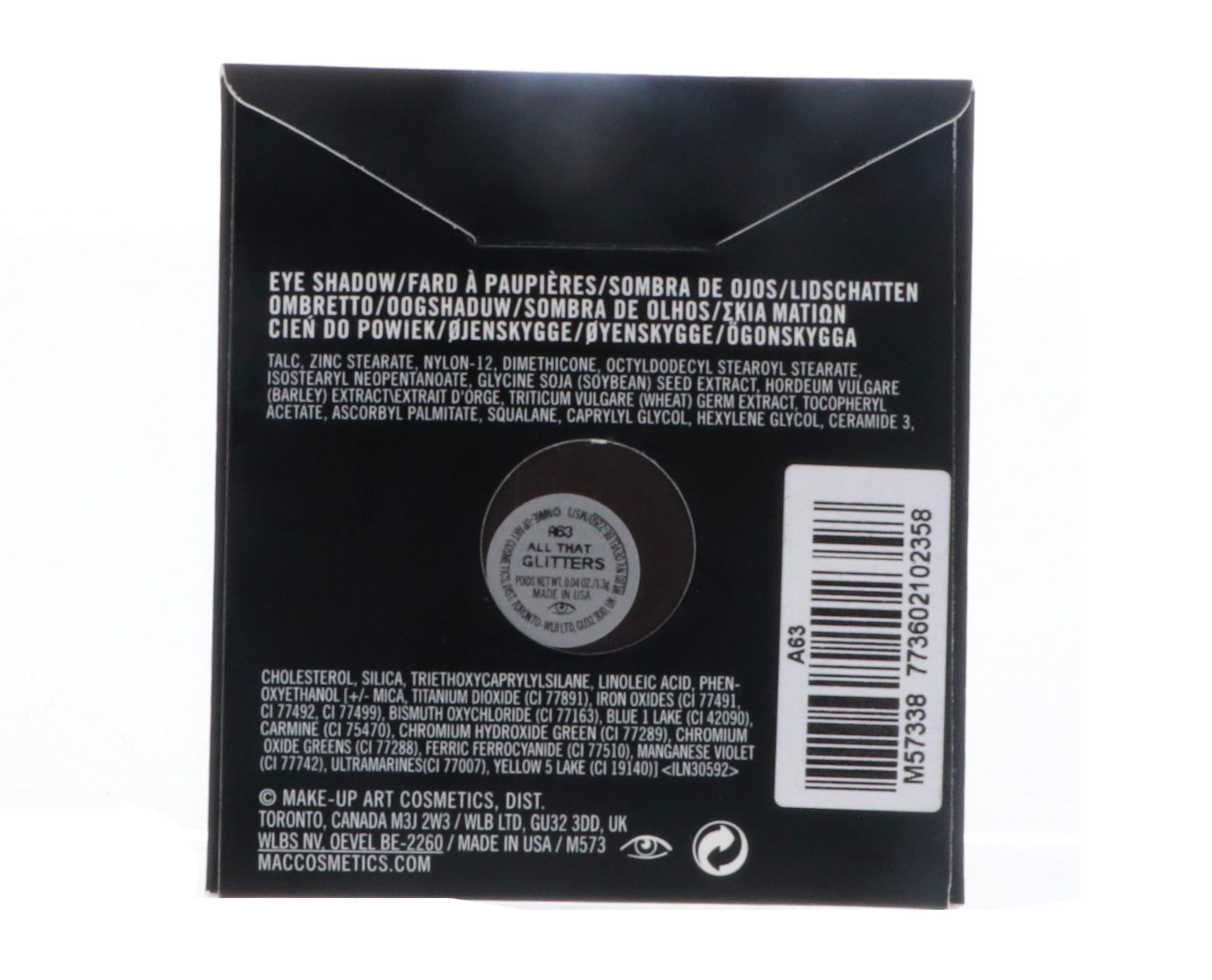 MAC All That Glitters Small Eye Shadow Refill Pan – 1.3 g/0.04 oz | Refillable, Shimmery, Light Coverage