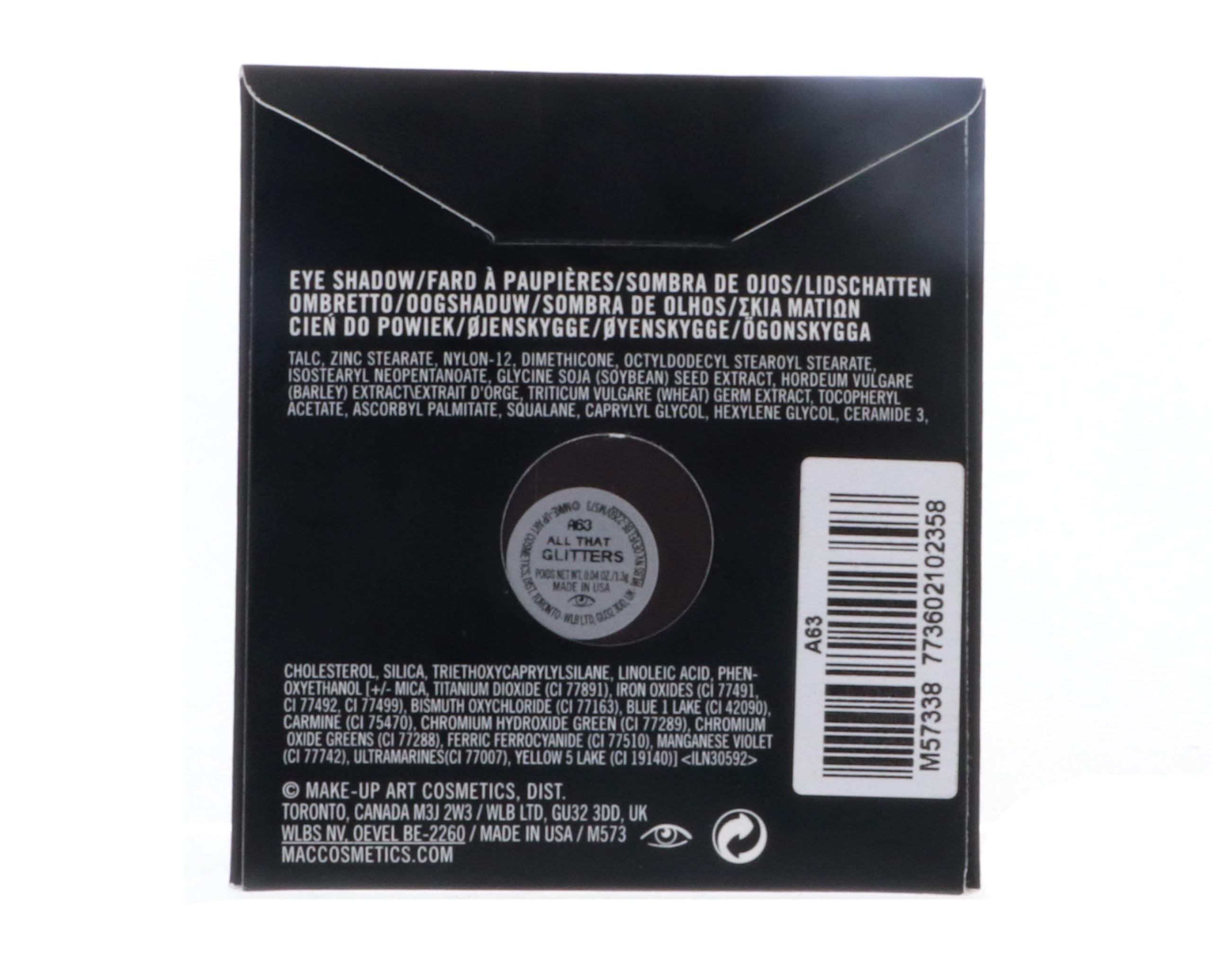 MAC All That Glitters Small Eye Shadow Refill Pan – 1.3 g/0.04 oz | Refillable, Shimmery, Light Coverage