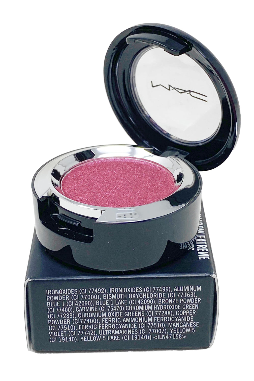 MAC Dazzleshadow Extreme Celebutante – Rosy Pink with Red Sparkle (0.05 oz / 1.5 g)