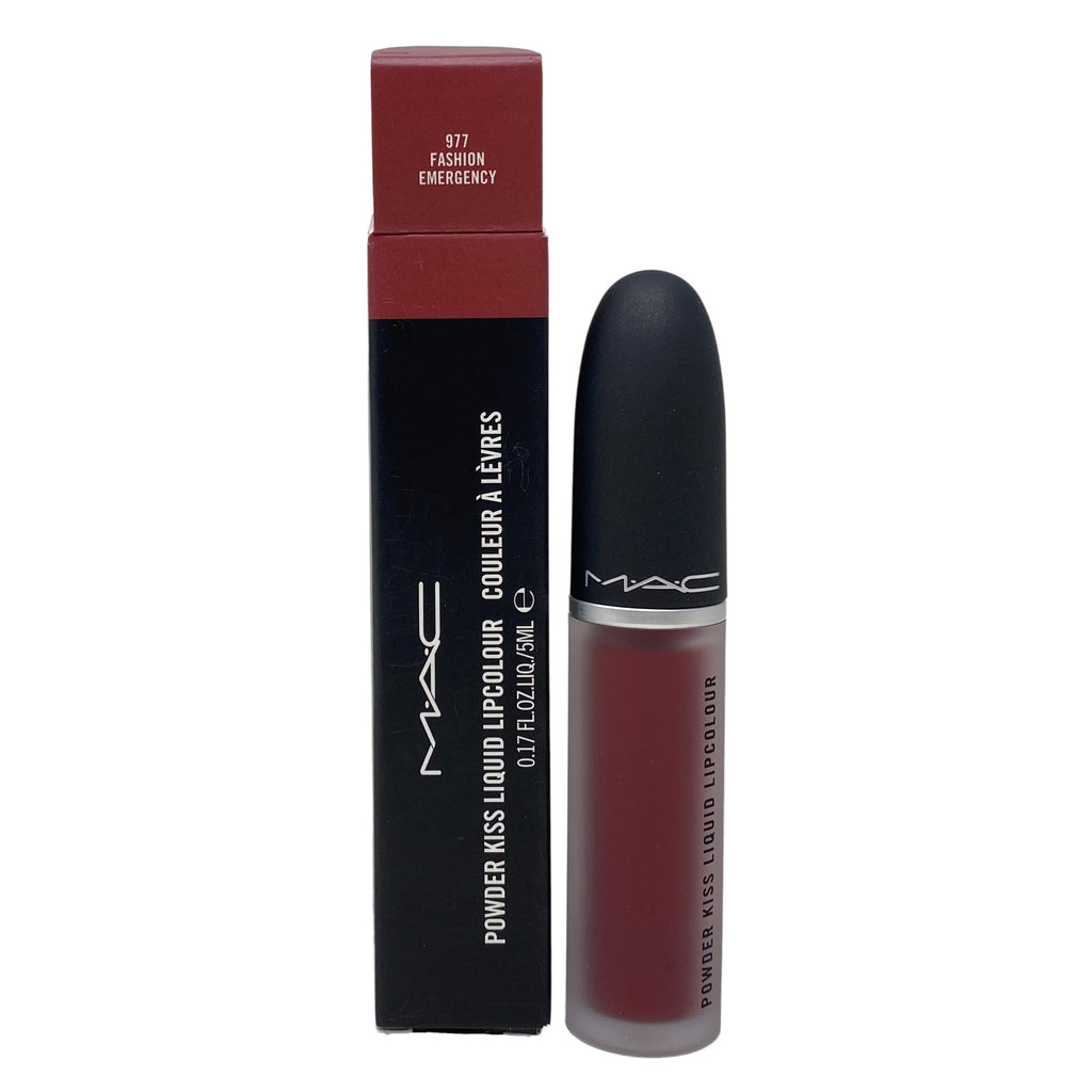 MAC Powder Kiss Liquid Lipcolour - Fashion Emergency (Intense Rose Brown) 0.17 oz / 5 ml