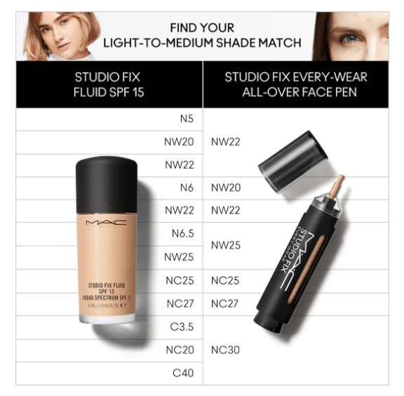 MAC Studio Fix Every Wear All Over Face Pen NC27 | Medium-to-Full Coverage & 36-Hour Wear
